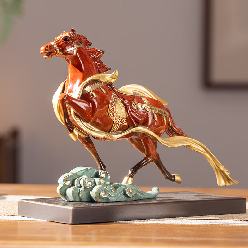朱炳仁铜 平步青云 客厅书房办公桌桌面生效马摆件铜工艺品艺术礼 平步青云
