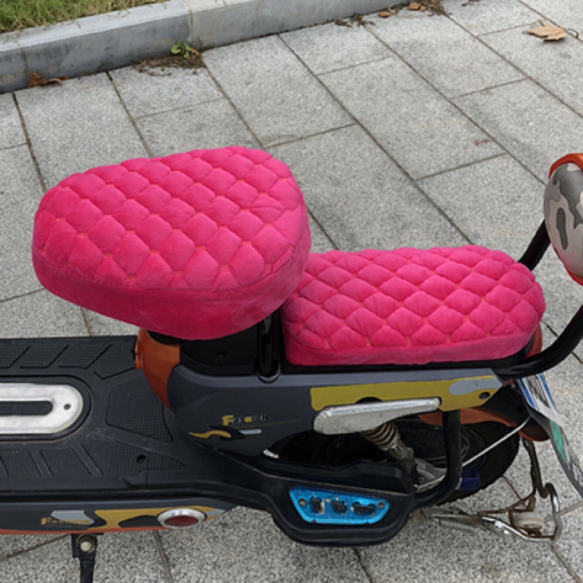 加绒加厚电动车座套自行车单车坐垫套舒适柔软保暖通用坐垫套 加绒