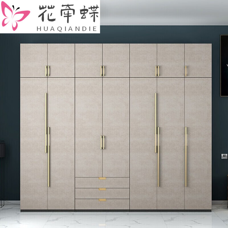 平开门现代简约主卧室四门组合小户型家用整体衣橱 图片色 二门衣柜