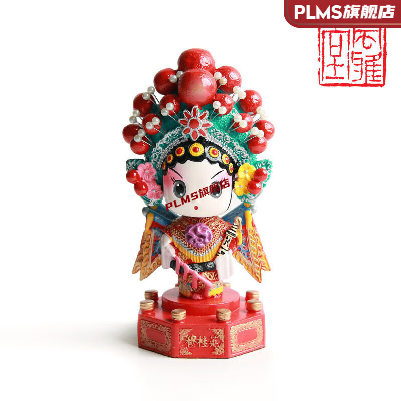 泥人张工艺品 风雅堂 京剧脸谱泥塑面塑 泥人张天津摆件北京特色礼品故宫纪念品 穆桂英