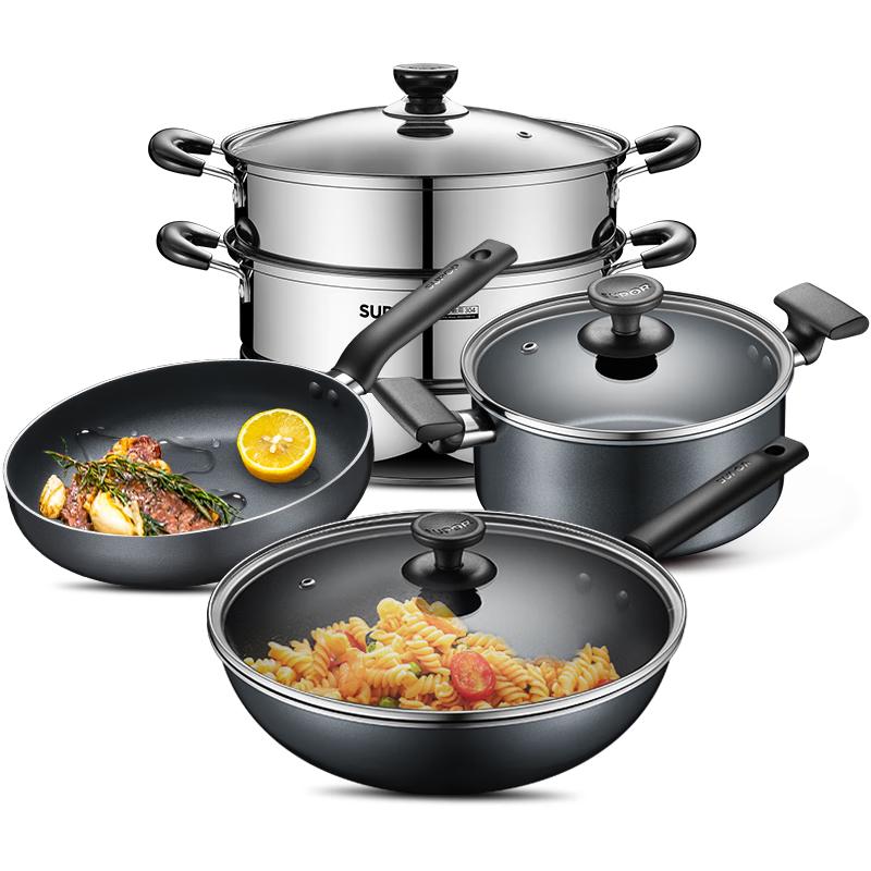 �ղ�����SUPOR�� ��ճ������ȫ�׳��߹�����װ���ú�����¯ƽ�׹������������ ����+��+����+�׵�+�˰塿 5����