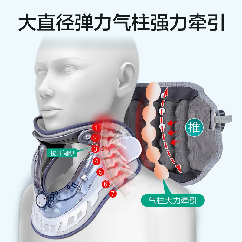 益森（ZEAZEN）医用颈椎牵引器 保护颈椎护颈部保暖颈托治疗仪康复支撑固定器脖子术后支架超轻加热敷 充气款