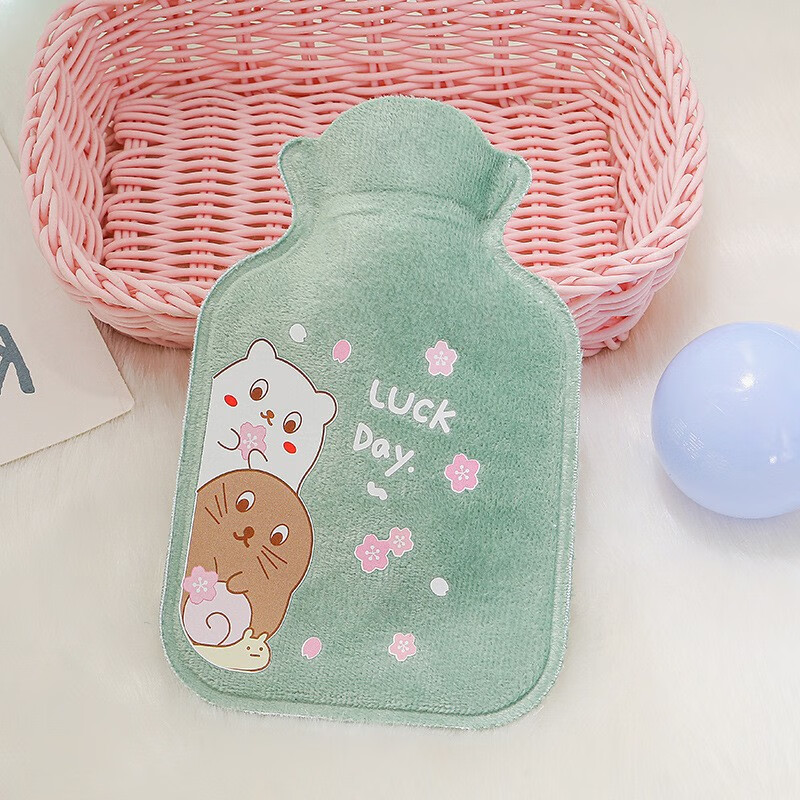 倾沫 小号热水袋毛绒女生卡通可爱少女心暖手袋注水迷你便携热敷暖手