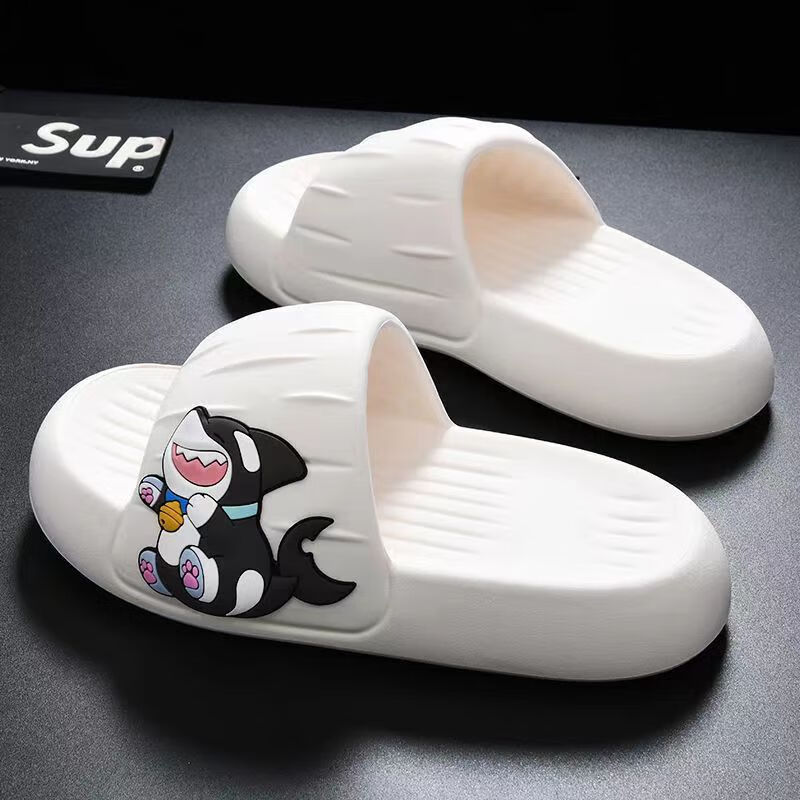 超厚拖鞋男款夏季潮流时尚百搭软底情侣穿休闲拖鞋女 白鲨-白色 42-43【建议拍大一码】