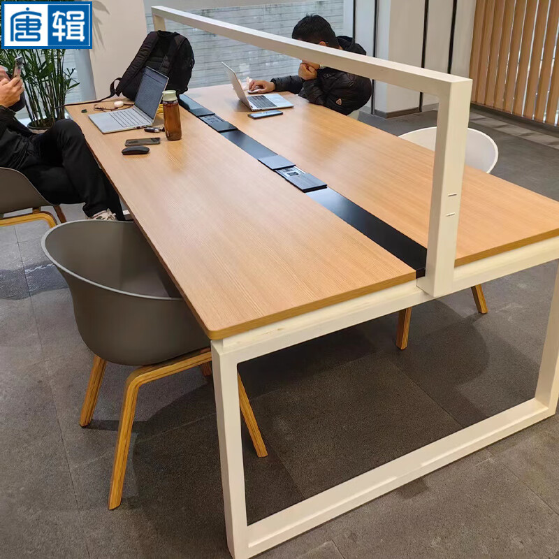 唐辑带灯阅览桌书桌图书馆学习办公桌长条桌(定制专拍)