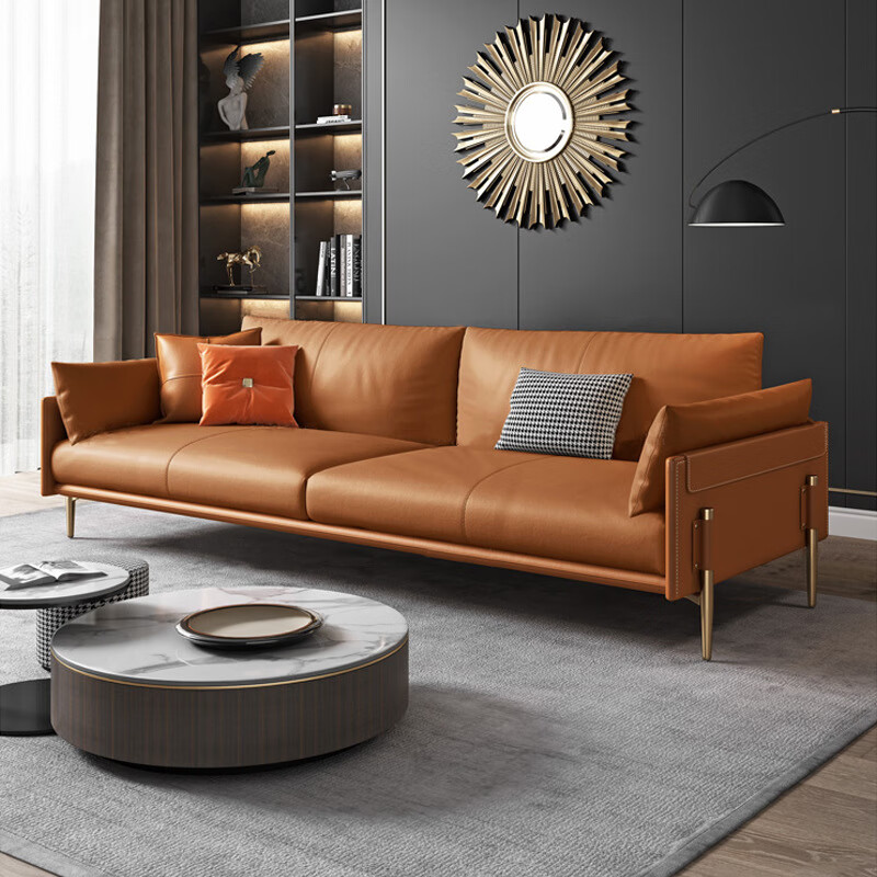 客厅现代轻奢小户型直排三人位沙发家具 颜色如图(可定制) 双扶手单人