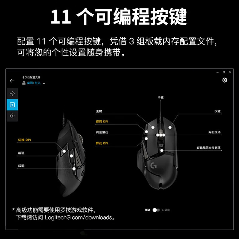 罗技G502HERO主宰者SE有线游戏鼠标人体工学电竞机械LOL吃鸡宏CF穿越火线csgo大手男生 G502 HERO+K845红轴