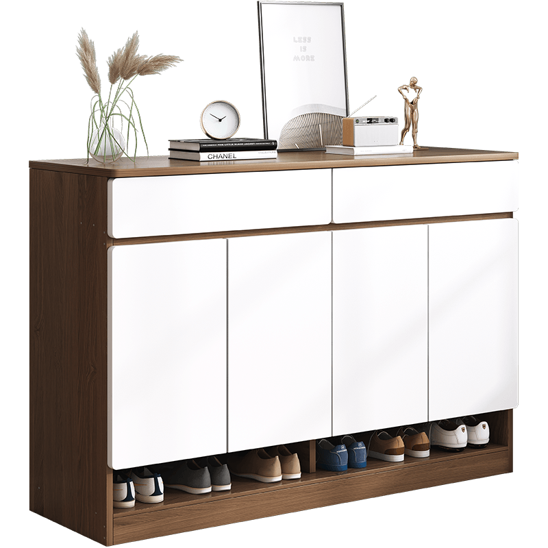 第一森林鞋柜家用门口经济型网红靠墙一体简约现代阳台小户型储物柜玄关柜 【推荐升级款】田园橡木色120*30*90CM 组装