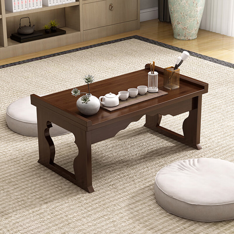 小桌子茶桌实木日式禅意矮桌阳台茶几折叠炕桌家用国学桌 古风飘窗桌