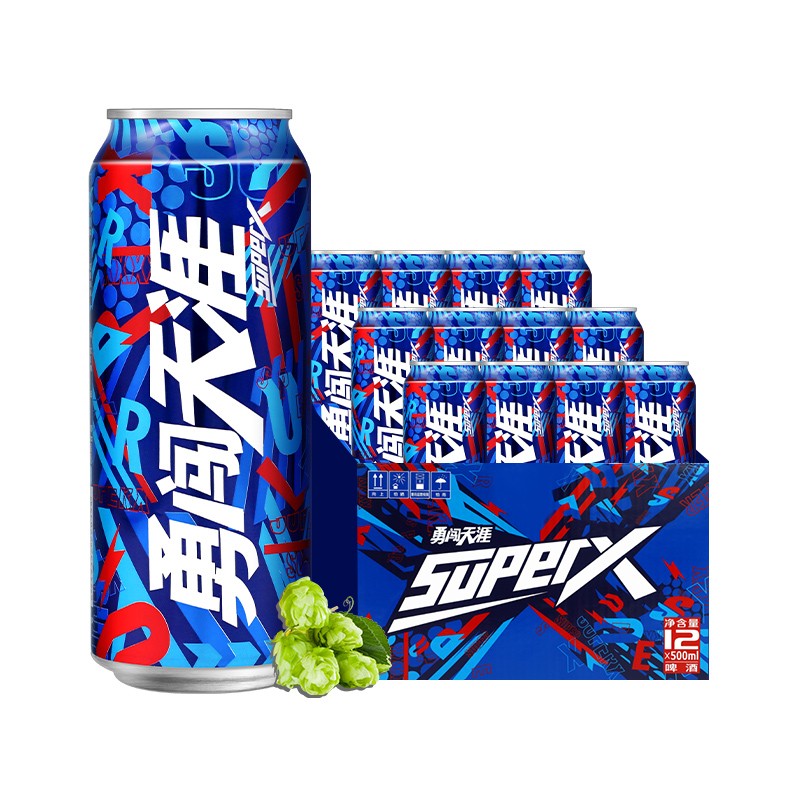 雪花啤酒(snowbeer) 勇闯天涯 superx 500ml*12听整箱装