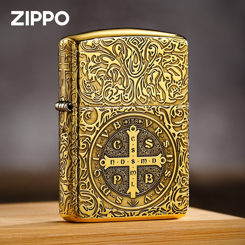 zippo打火机蚊版黄铜盔甲康斯坦丁 zp芝宝煤油防风火机男士生日礼物