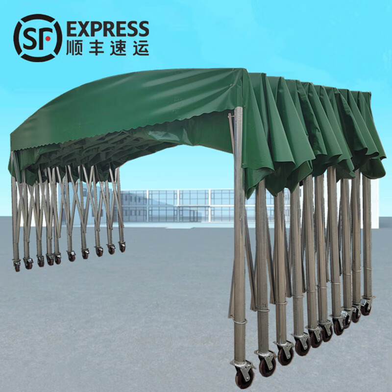 mathderay大型移动推拉雨棚伸缩式遮阳帐篷户外停车仓库活动蓬防雨棚