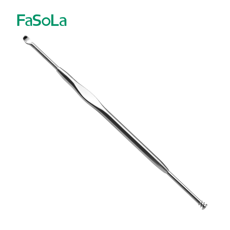fasola日式挖耳勺掏耳朵器家用采耳工具单个装抠扣耳屎成人掏耳勺 钢