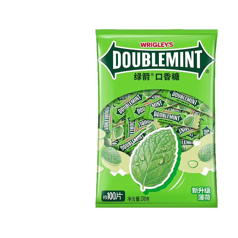 DOUBLEMINT 绿箭 临期口香糖100片 270g