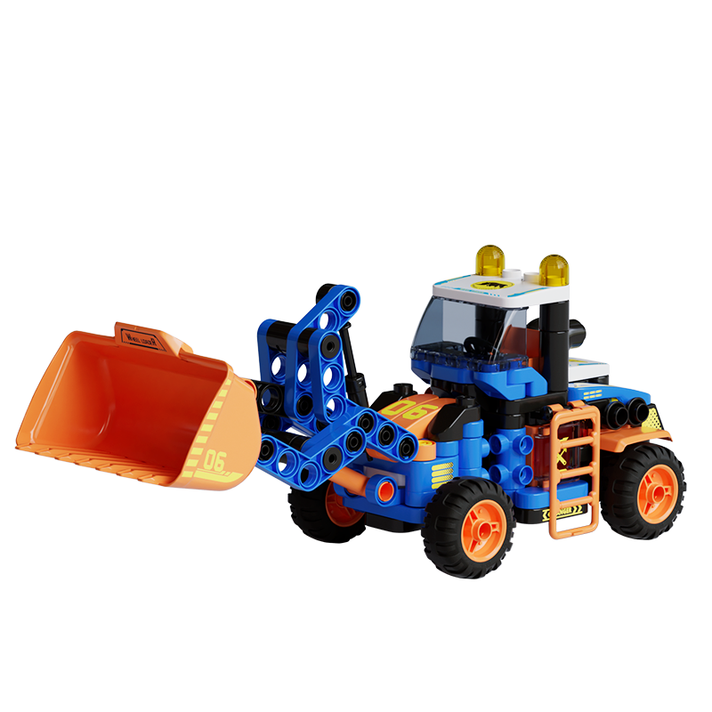 布鲁可 大颗粒积木玩具布鲁克5岁+男孩女孩生日礼物百变拼装积木车 城市英雄系列-鲁鲁钢角巨犀推土机 209元
