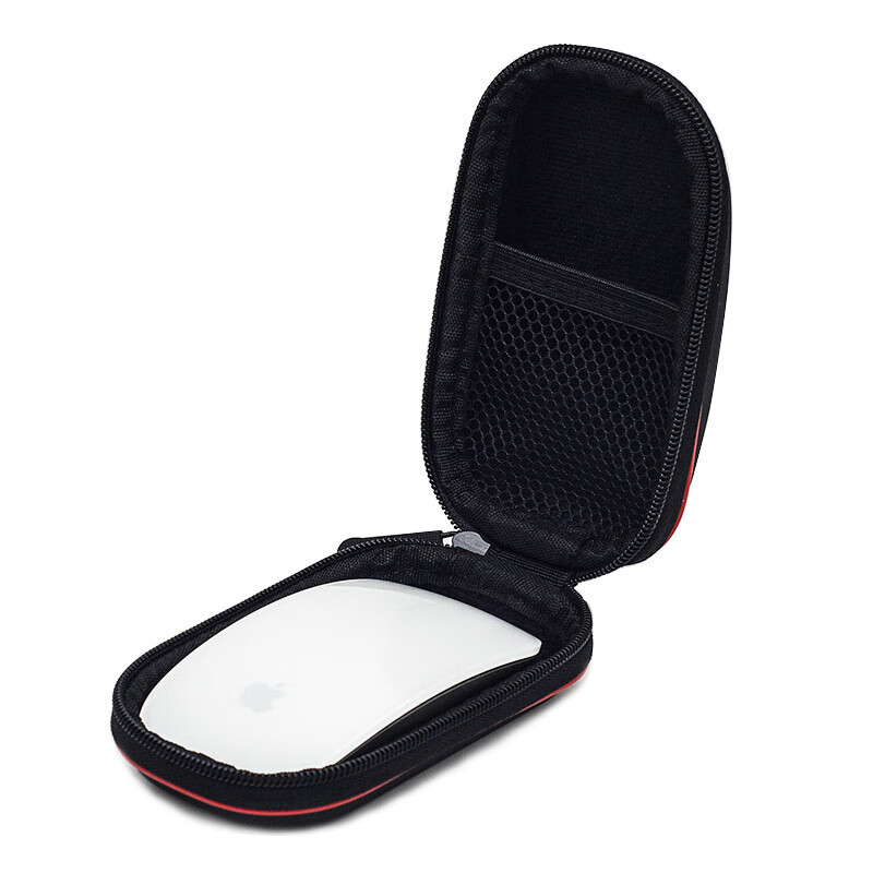 Zhencool苹果鼠标收纳包Magic mouse2代1代妙控无线鼠标保护套防震抗压盒 (pu皮款)黑色包