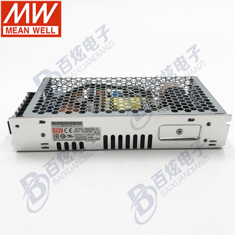 台湾明纬MSP-200 具有主动式PFC功能200W单组输出医疗型开关电源 MSP-200-24  24V8.4A