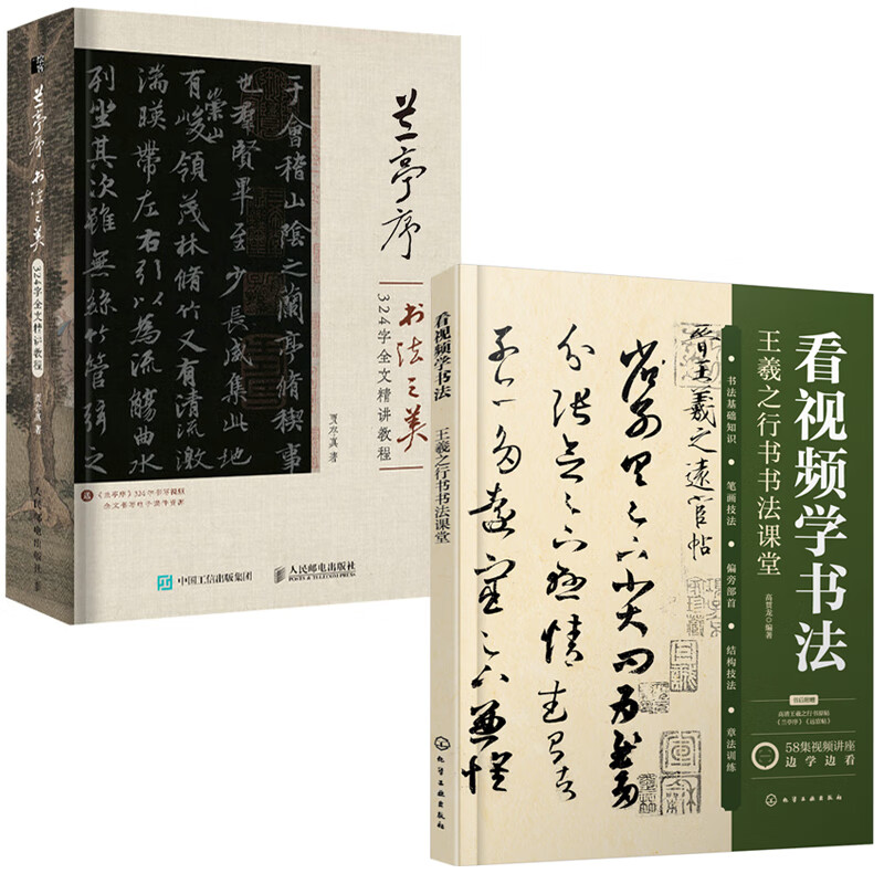 【全2册】看视频学书法王羲之行书书法课堂兰亭序书法之美324字全文精
