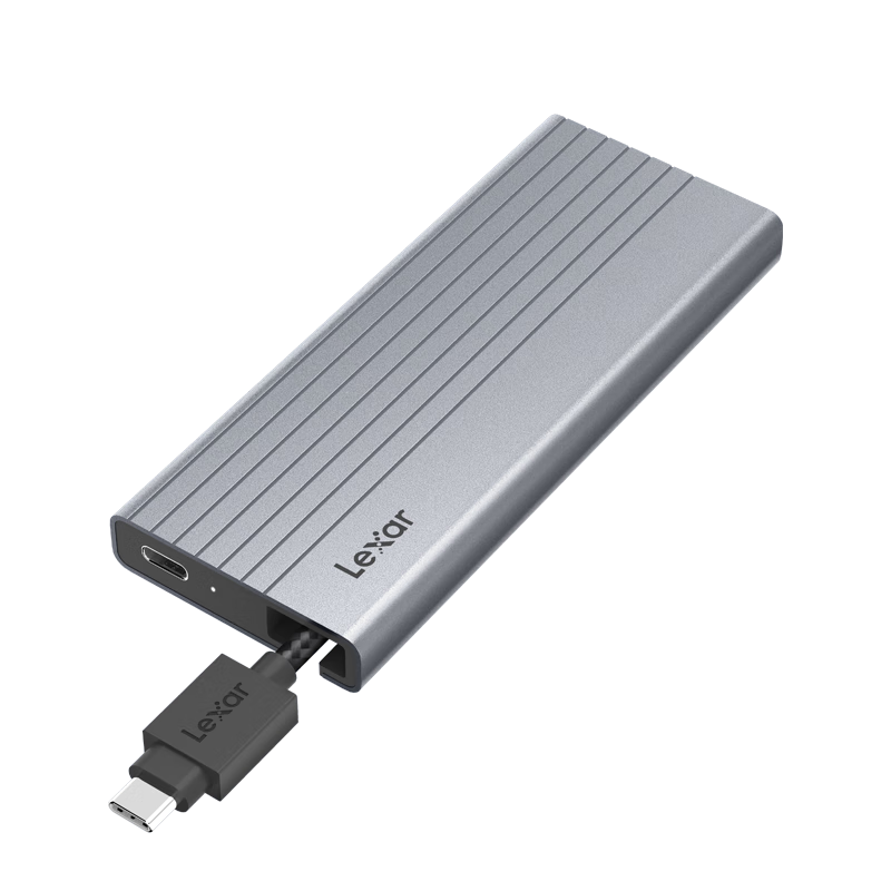 雷克沙（Lexar）E10 M.2 NVMe/SATA双协议移动硬盘盒 Type-C 3.2接口 SSD固态硬盘外置盒 全铝散热内置数据线