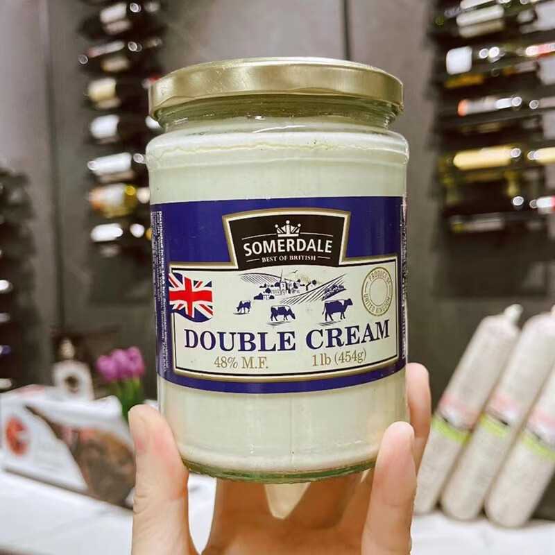 somerdale英国进口德文郡凝脂涂抹奶油浓缩稀奶油454g 双德文稀奶油