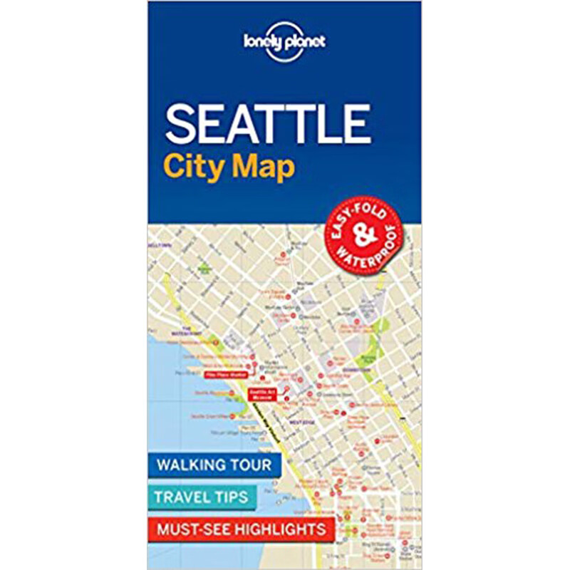 预订英文原版 SeattleCity Map 1 西雅图城市地图旅游指南2017年第1版自由行个人游