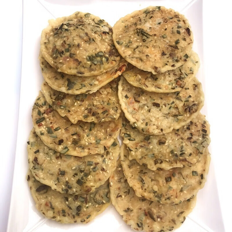 德祥隆赣南特产客家铁勺饼花生粑豆巴子酸菜巴铁勺饼500g铜勺饼 香葱