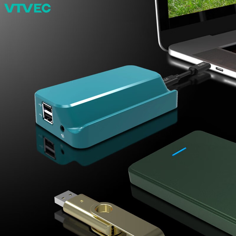 韦泰韦 VTVEC P1 (VT-P1800) Type-C扩展坞 USB-C转接器 多合一 烟波蓝