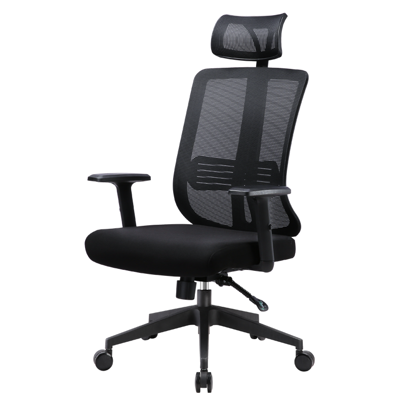 黎明 办公椅老板椅家用电脑椅子人体工学网布椅主管升降转椅黑色