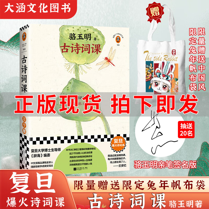 【赠兔年限定中国风帆布袋】古诗词课 骆玉明著 从诗经讲到唐诗宋词古典诗词导读古诗词鉴赏赏析辞典全书古文
