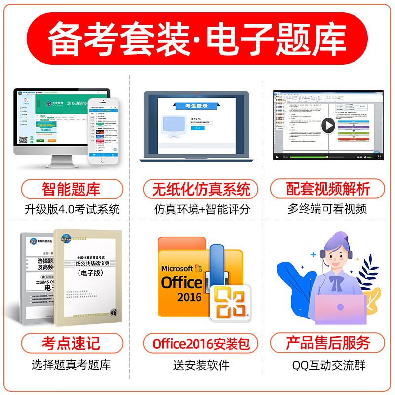 未来教育2021年3月全国计算机等级考试二级MS Office上机考试题库+模拟考场计算机2级高级应用真考题库试卷（套装共2册）详情图