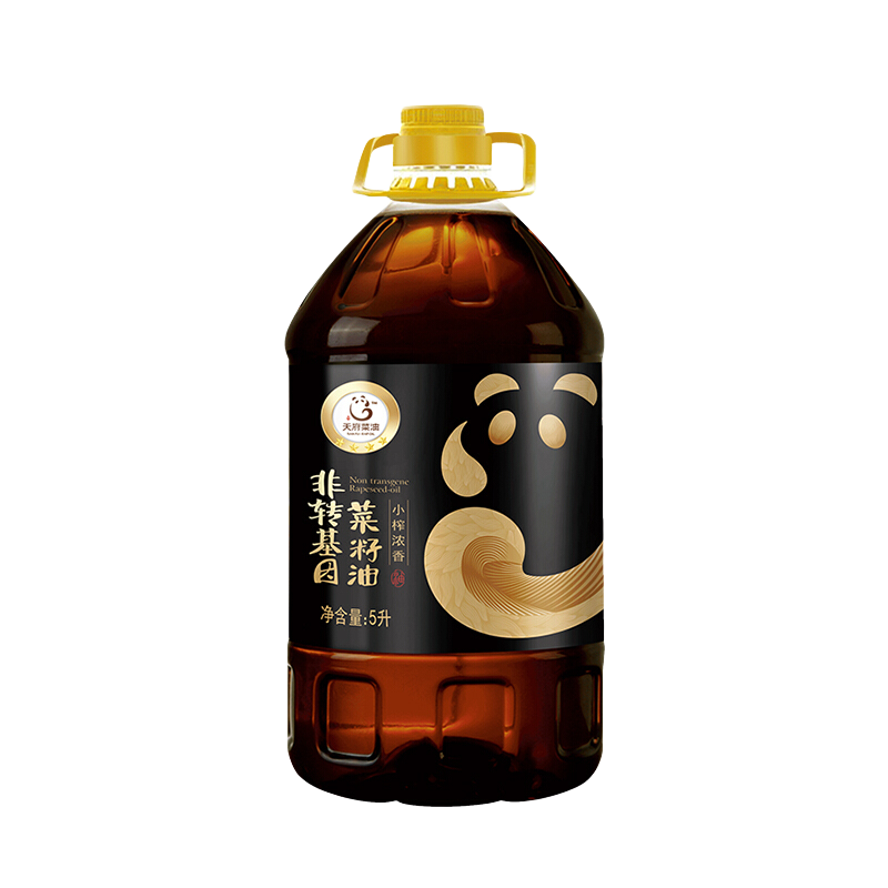 天府菜油四川小榨濃香菜籽油非轉(zhuǎn)基因物理壓榨食用油四星5升 天府菜油【四星】5L*2桶