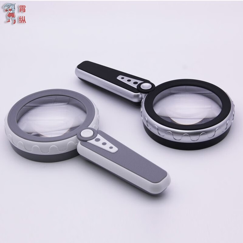 狮奥利兴60倍充电放大镜高清高倍带LED灯手持式40倍老人阅读家电维修/电池 UＳB充电款60倍 双层加厚镜片