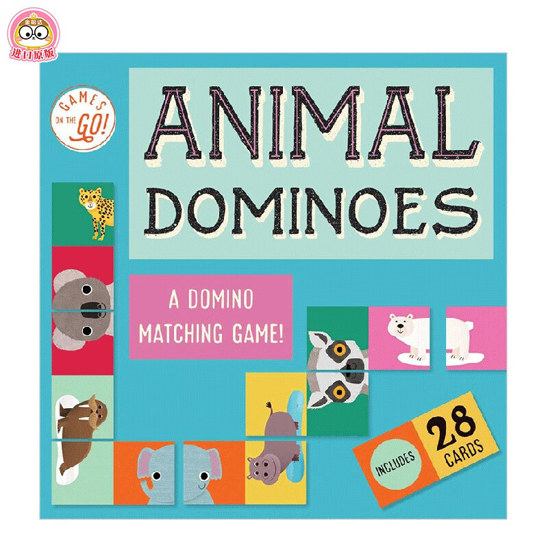 【现货】games on the go!animal dominoes 前进游戏!动物多米诺骨牌