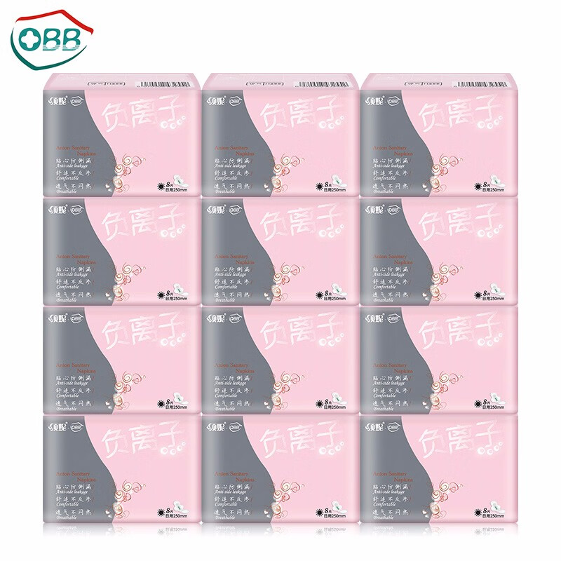 obb负离子卫生巾超长日用夜用组合装棉柔无荧光剂超透气干爽姨妈巾