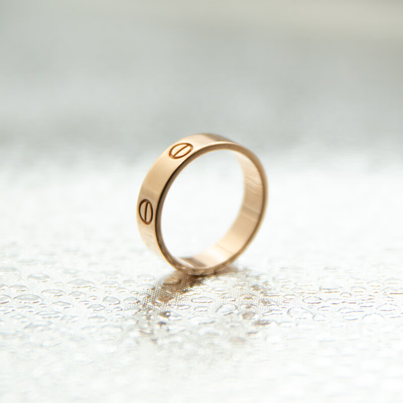 【二手99新】卡地亚戒指 cartier 宽版love系列 男女情侣 18k玫瑰金
