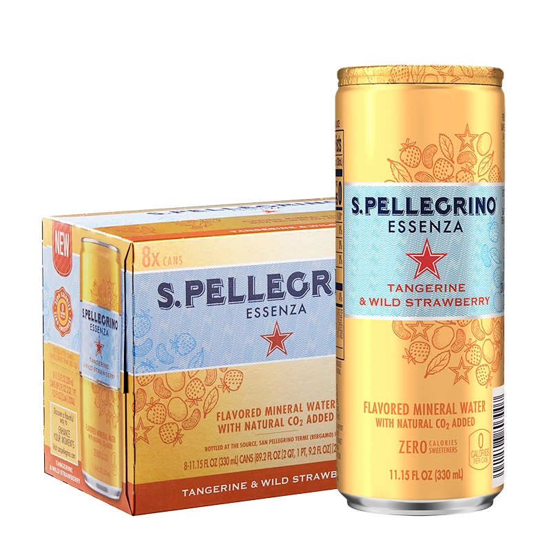 圣培露（S.Pellegrino）柑橘野莓风味气泡水 充气无糖气泡水330ml*24罐整箱