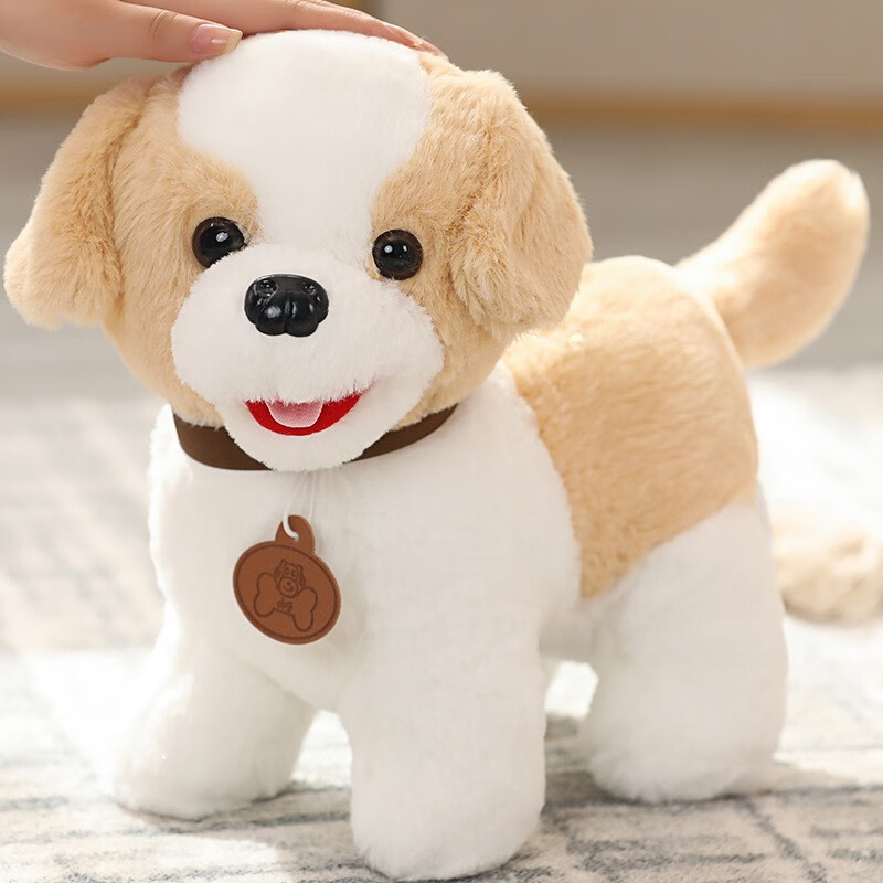 憨憨猪可爱毛绒玩具狗狗公仔仿真小狗玩偶布娃娃柴犬名犬泰迪犬 小白