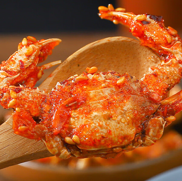 青岛香酥小螃蟹零食香辣蟹即食一口蟹油炸小蟹童年怀旧海蟹香辣蟹