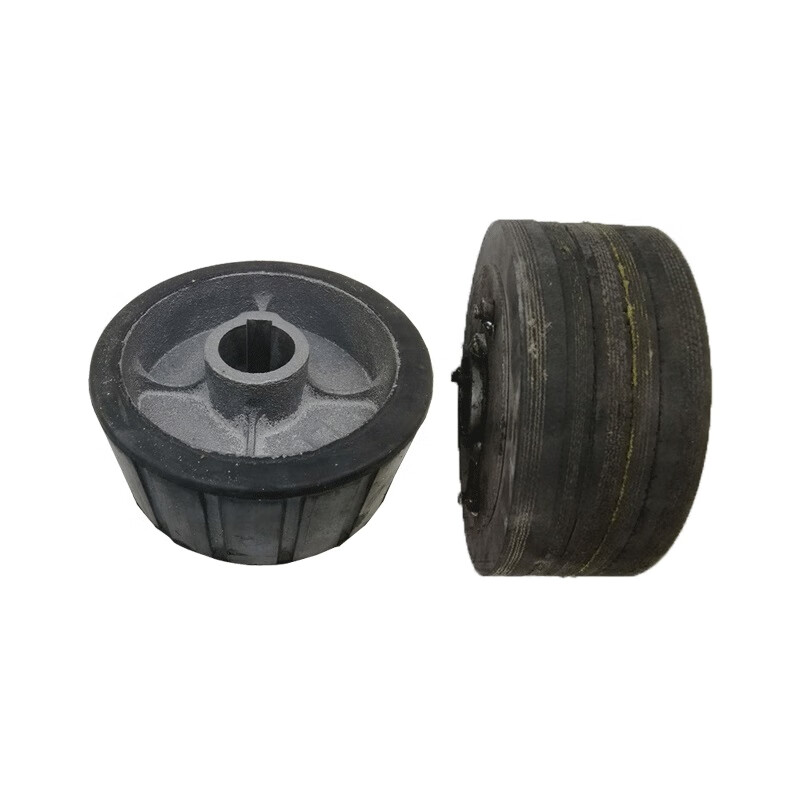 弘峰家装建材五金混凝土搅拌机配件输送带砂浆水泥托轮摩擦胶轮小滚筒