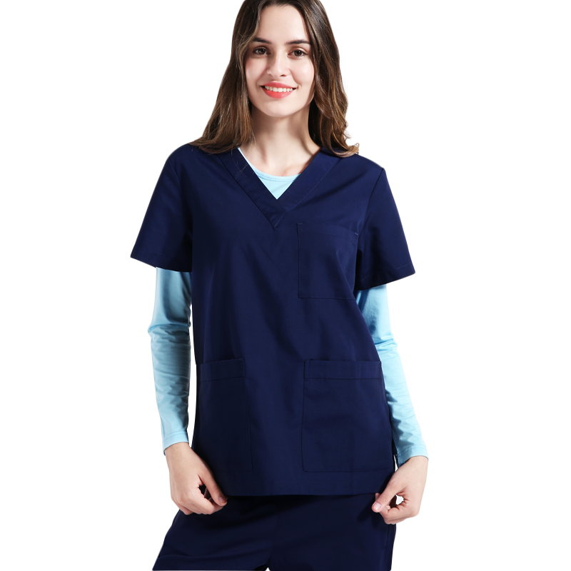 檀赫洗手衣手術(shù)室洗手服醫(yī)生短袖護(hù)士服男女醫(yī)生長袖工作服夏季刷手服 藏青 2XL