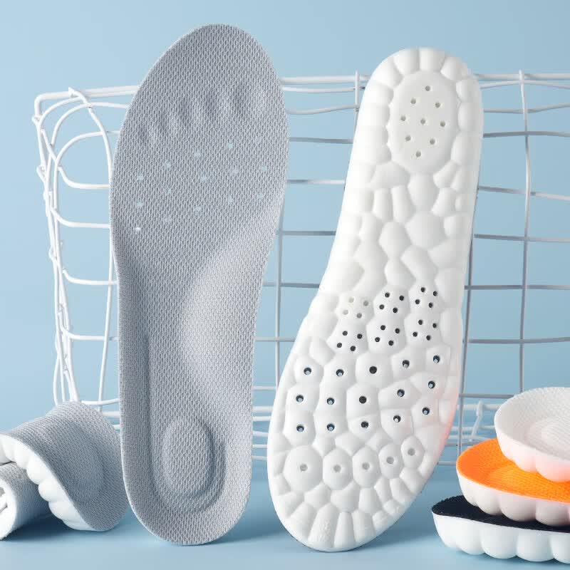 乐拓行（LEOTOWXIN）4D运动鞋垫软弹减震舒适久站防痛踩屎感透气不闷脚超软军训鞋垫 2双装-【软弹减震--绿黑款】 3940码 可裁剪更贴合鞋型