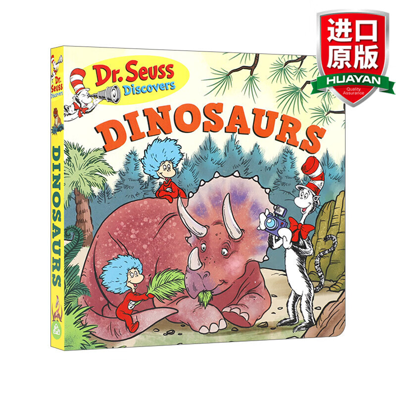 seuss discovers dinosaurs 英文原版 苏斯博士发现系列 恐龙 纸板书