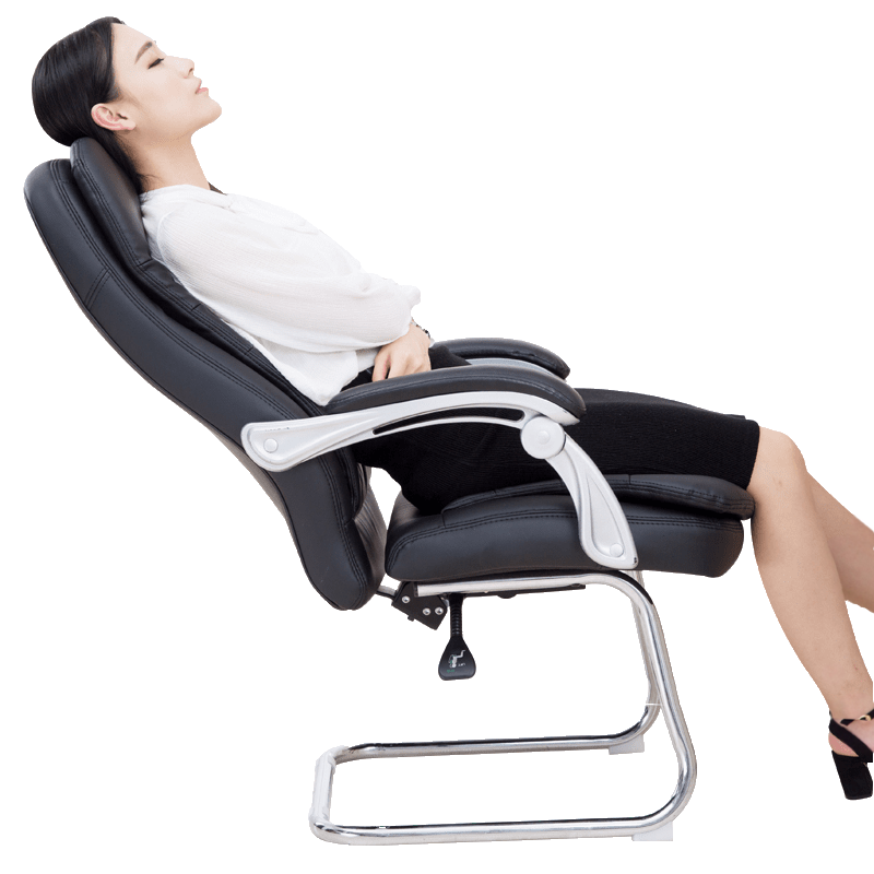 八九间弓形电脑椅老板椅真皮办公椅子靠背可躺书房椅家用舒适久坐645Z系 可躺款(C款)-牛皮 黑