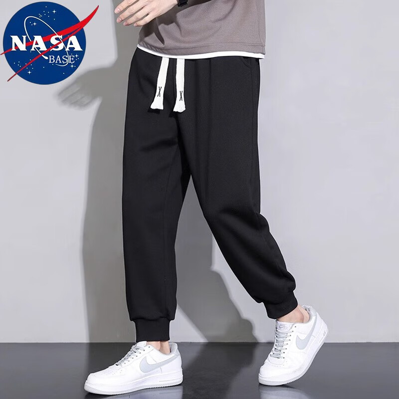 NASA BASE官方联名休闲裤子男春秋季新款简约百搭九分休闲运动裤男装 K01黑色 2XL（135斤-150斤）属于什么档次？