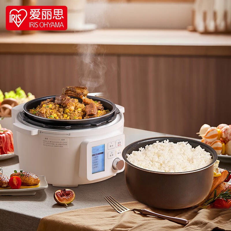 爱丽思(IRIS) 爱丽思电压力锅家用高压锅电饭煲火锅智能多功能电饭锅IRIS大容量 2.2L白色【点阵屏】 2.2L