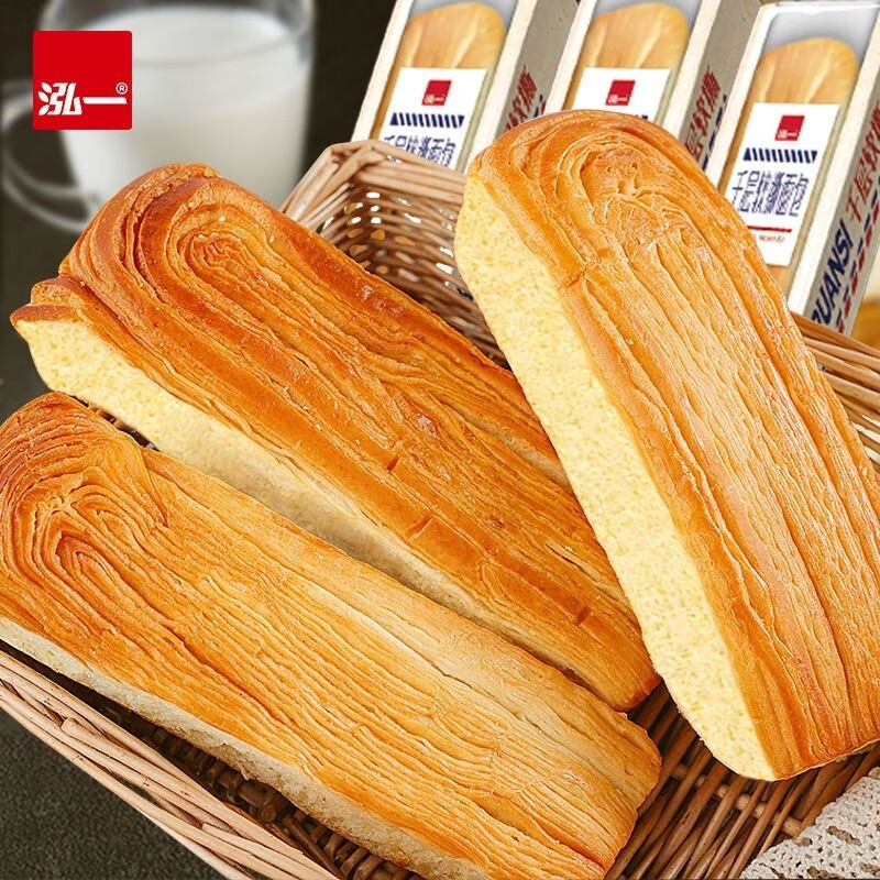 泓一千层软撕面包80g*10条