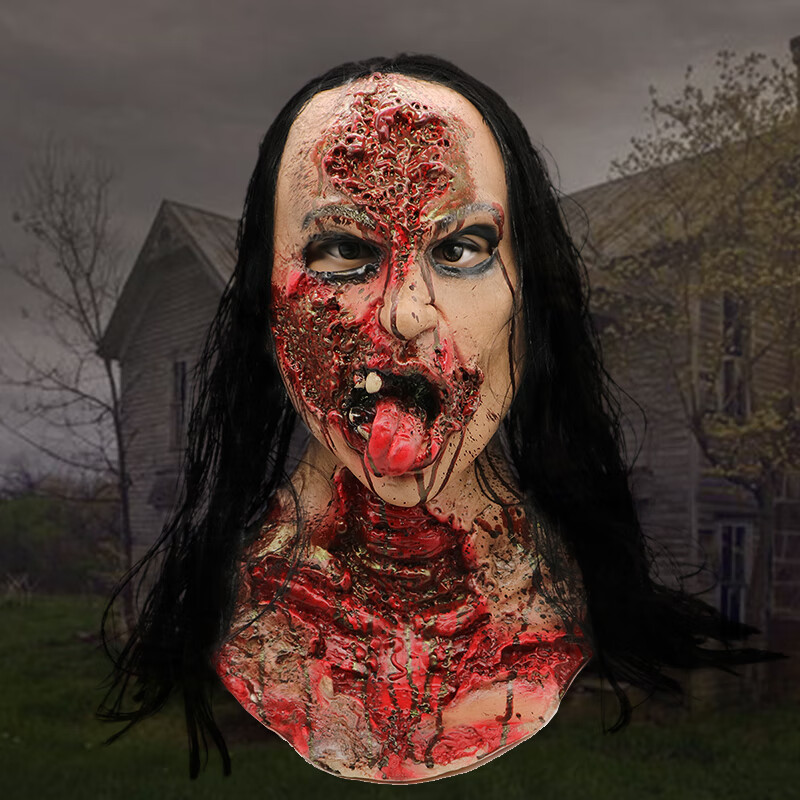 恐怖面具头套 万圣节鬼屋密室逃脱恐怖吓人道具 2022新品 开口修女