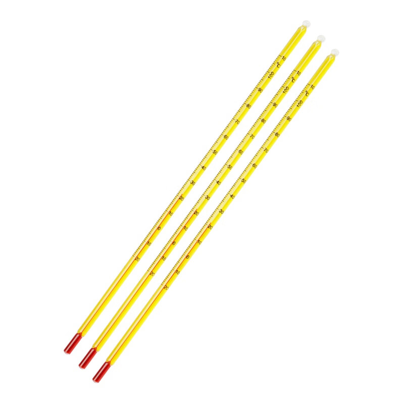 酒精温度计-20-110度玻璃棒式温度计高精度室内大棚专用 单支(黄色)