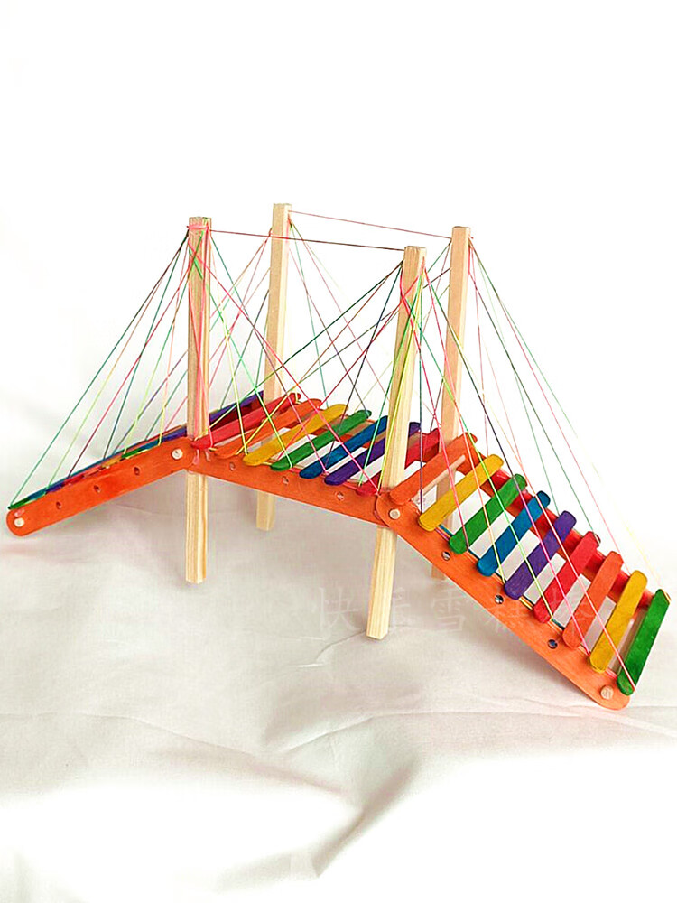 雪糕棒diy手工模型制作材料点线面立体构成线立构 桥模型学生作品