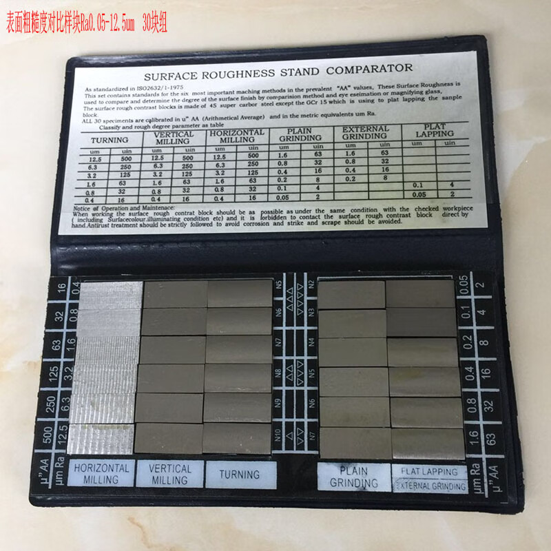 元族粗糙度对比样块/光洁度样板ra0.05-12.5/0.012-6.3/0.025-6.